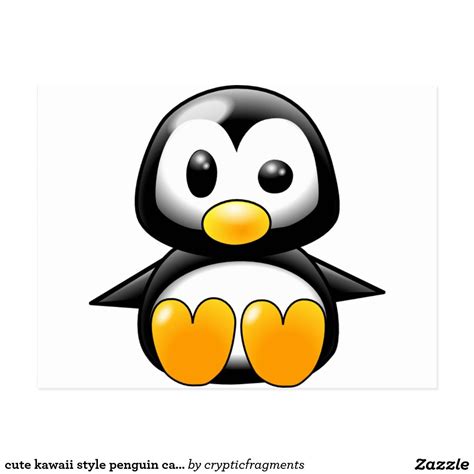 Cute Kawaii Style Penguin Cartoon Postcard Cartoon Baby