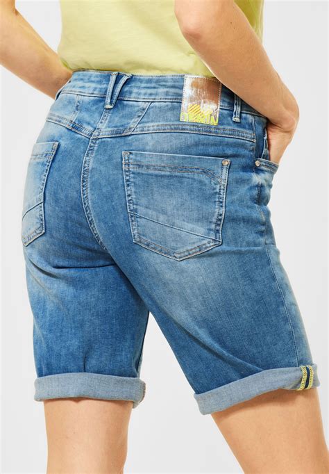 Cecil Loose Fit Denim Shorts In Light Blue Wash Reduziert Im Sale