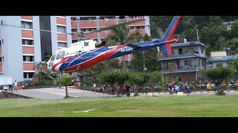 Manag Air Helicopter Take Off From Manipal Teaching Hospital Pokhara