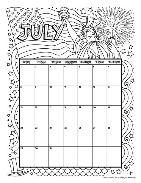 Calendar Coloring Sheets Coloring Pages