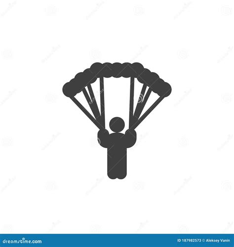 Parachute Skydiver Vector Icon Stock Vector Illustration Of Flying