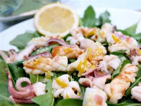 Grilled Calamari Salad Recipe With Rocket Leaves Recipe Grilled