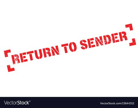 Return To Sender Rubber Stamp Royalty Free Vector Image