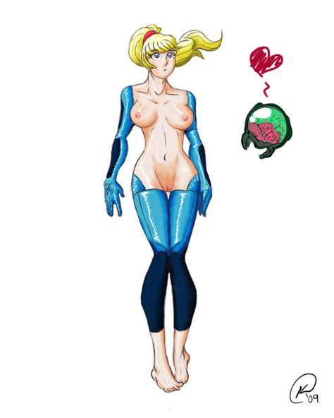 Rule 34 Blue F0x Exposed Breasts Female Human Metroid Metroid