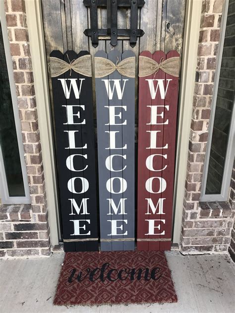 Welcome Sign Porch Vertical Welcome Signs Rustic Wood Welcome Sign Home