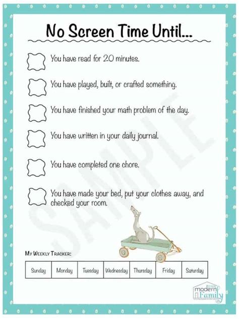 Paper Printable Screen Time Rules Contract Editable Pdf File Technology