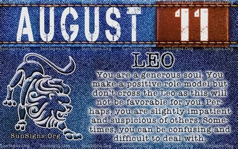 August 11 Zodiac Horoscope Birthday Personality Sunsignsorg