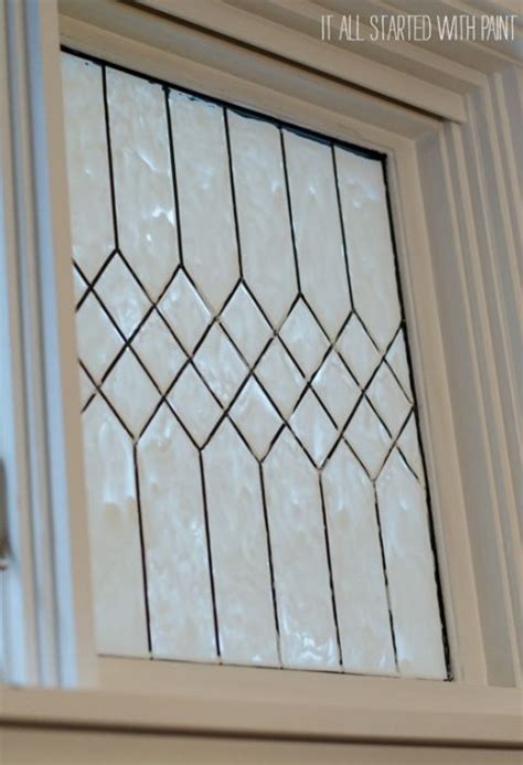 Remodelaholic How To Diy Faux Leaded Glass Windows Leaded Glass