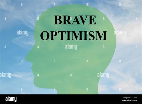 Render Illustration Of Brave Optimism Script On Head Silhouette With