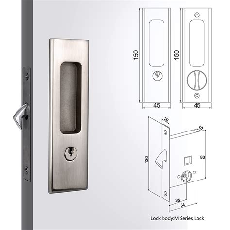 Modern Zinc Alloy Concealed Sliding Mortise Door Lock In Satin Nickel