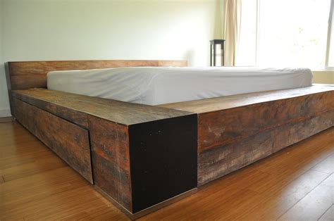 Environment Furniture Luxury Reclaimed Wood Platform Bed Rustic Platform Bed Bed Frame Design