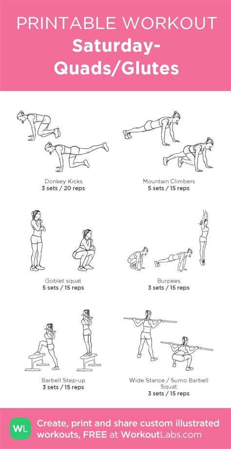 Saturday Quadsglutes My Custom Printable Workout By Workoutlabs