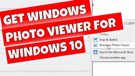 Restore Or Reinstall Windows Photo Viewer In Windows 10 Youtube