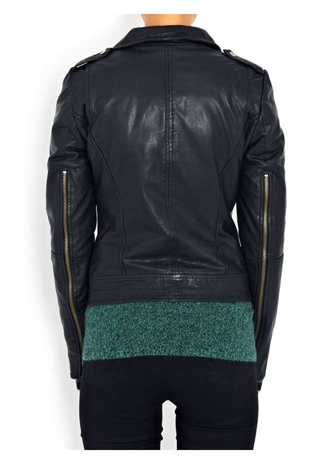 Muubaa Nido Quilted Leather Jacket Bottle Green