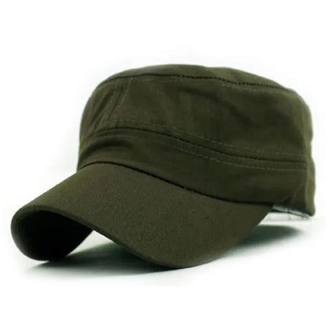 2018 New Hot Classic Plain Vintage Army Military Cadet Style Cotton Cap