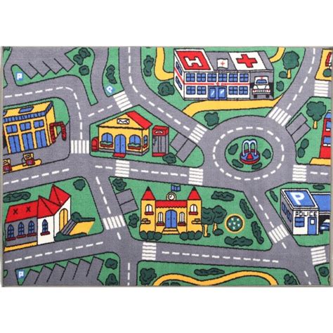 City Road Map Kids Rug 100x150cm Kidscollections
