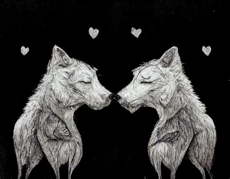 Wolves In Love Drawing By Orbitmonk Dragoart