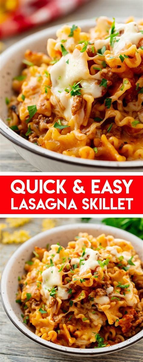 Easy Lasagna Skillet Recipe Recipe Easy Lasagna Easy