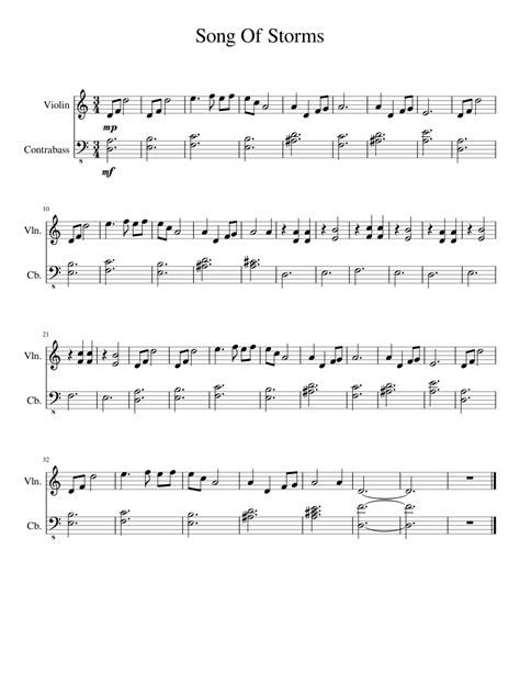 Download and print in pdf or midi free sheet music for song of storms by tloz arranged by jfpkmn for trombone (solo). Song Of Storms sheet music for Violin, Contrabass download free in PDF or MIDI