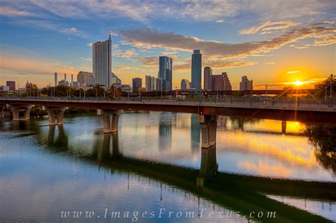 Sunrise Over Downtown From Lamar Bridge Austin Texas Images From Texas