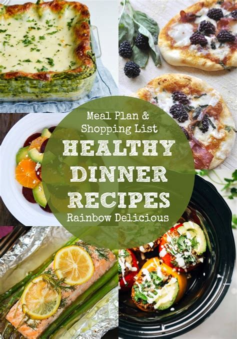 Healthy Dinner Recipes - Meal Plan - Rainbow Delicious