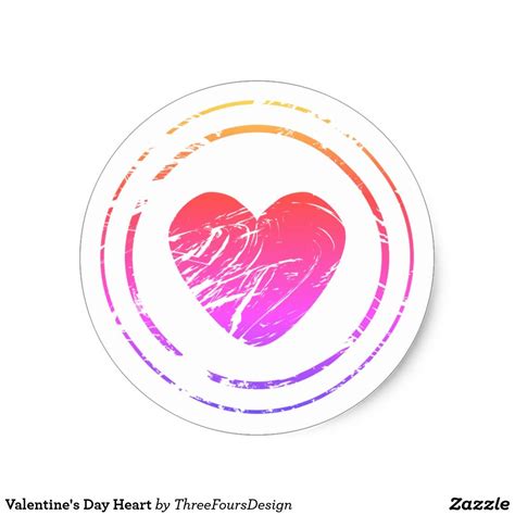 Valentines Day Heart Classic Round Sticker Zazzle Valentines Day Hearts Valentines Round