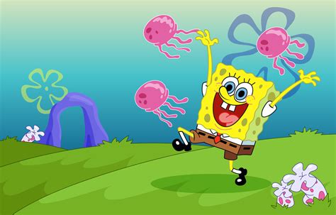 Spongebob Jellyfishing Wallpaper