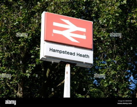 Sign On Hampstead Heath Overground Railway Station London Stock Photo
