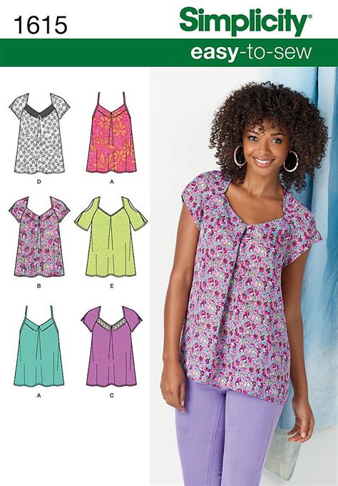 Simplicity Misses Tops 1615 With Images Women Top Sewing Pattern
