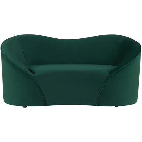 Lassie Modern Classic Forest Green Upholstered Velvet Pet Bed