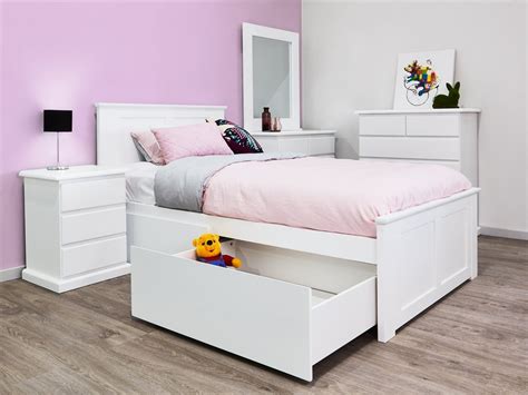 Myer White Single Bunk Bed With Storage Hardwood Frame Single Beds
