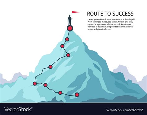 Mountain Journey Path Route Challenge Infographic Vector Image