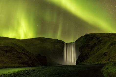 Aurora Borealis Skogafoss Waterfall Iceland Melvin Nicholson