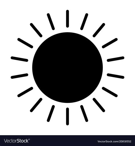 Sun Icon Simple Minimal 96x96 Pictograph Vector Image