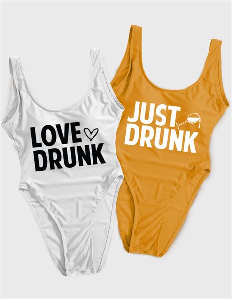 Just Drunk Love Drunk 78 Swimsuit Bridesmaids Swimsuits One Piece Swimsuits