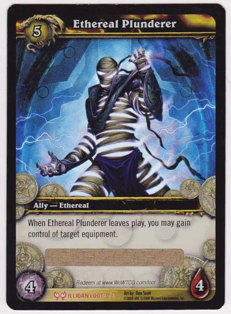 WORLD OF WARCRAFT WOW TCG ETHEREAL PLUNDERER Unscratched Loot Card