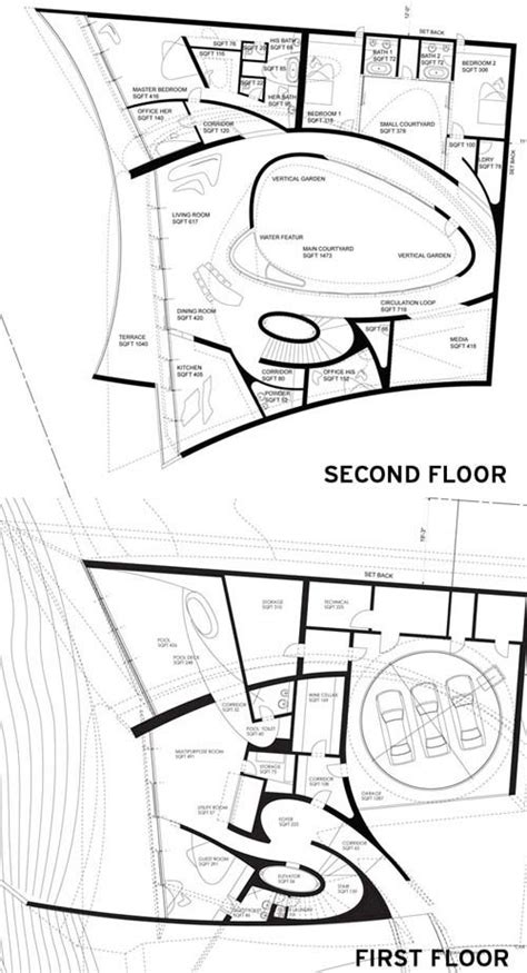 Plan Of The La Jolla House Designed By Zaha Hadid Architects Drawing