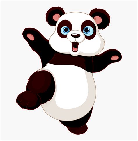 Panda Dancer Stickers Cute Cartoon Holding Blank Cute Panda Clipart