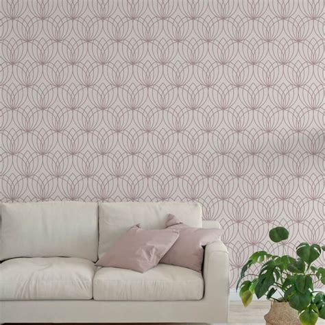 A Stunning Lotus Inspired Metallic Wallpaper In Rose Gold From The