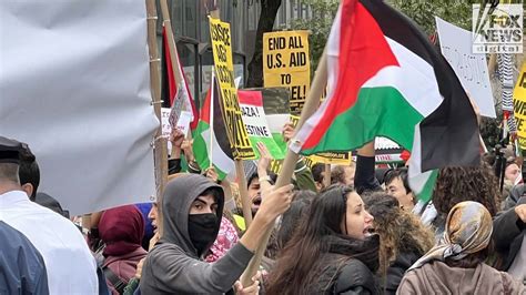 pro palestinian protesters blame israel for hamas terror attack in disgusting demonstrations