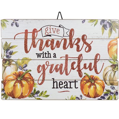 Give Thanks With A Grateful Heart Wood Sign 23 X 16 Inch Yq