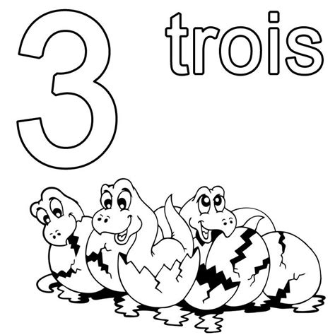 Jetzt das ausmalbild zahl 24 in gestaltform kostenlos laden. Ausmalbild Französisch lernen: Französische trois ...