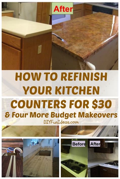 Wearing rubber gloves, thoroughly clean the cabinet surfaces you're going to paint with a trisodium phosphate solution (follow the instructions on the box), which will slightly etch the surface. How To Refinish Your Kitchen Counter Tops For Only $30!