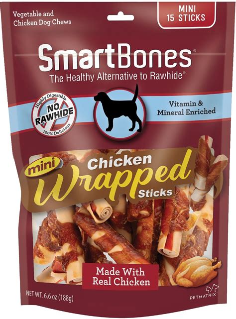 Smartbones Mini Chicken Wrapped Sticks Chicken Flavor Dog Treats 15