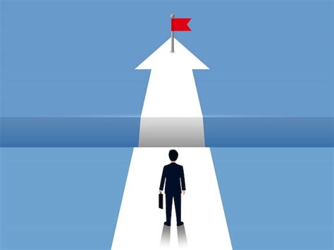 Premium Vector Businessman Are Walking On White Arrows With Gap