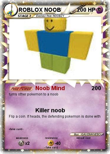 Pokémon Roblox Noob 92 92 Noob Mind My Pokemon Card
