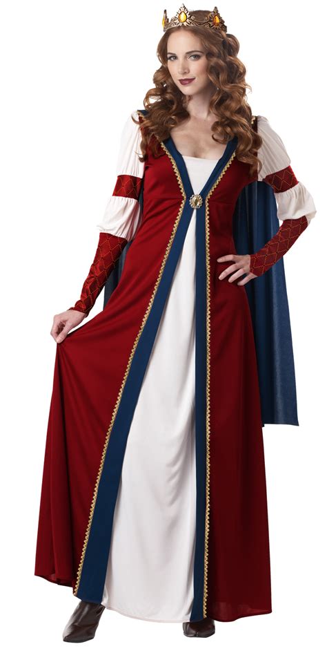 Deluxe Medieval Renaissance Queen Ladies Fancy Dress Adult Costume