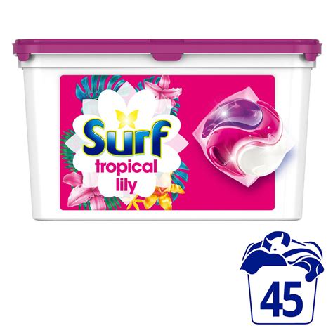 Surf Washing Capsules Tropical Lily 3 In 1 Capsules 45 Washes Washing