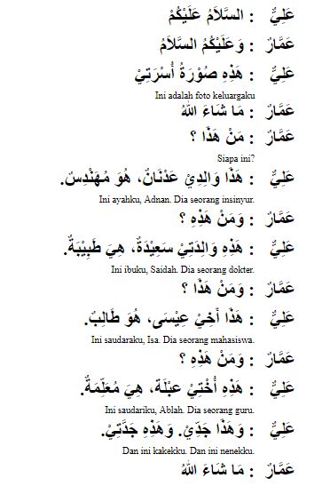 Semoga pembaca mengerti kosakata nama bulan dalam bahasa arab dan dapat mempraktekkannya dalam kalimat baik dalam tulisan maupun ucapan. Hiwar Percakapan Bahasa Arab: Keluarga - KBAO