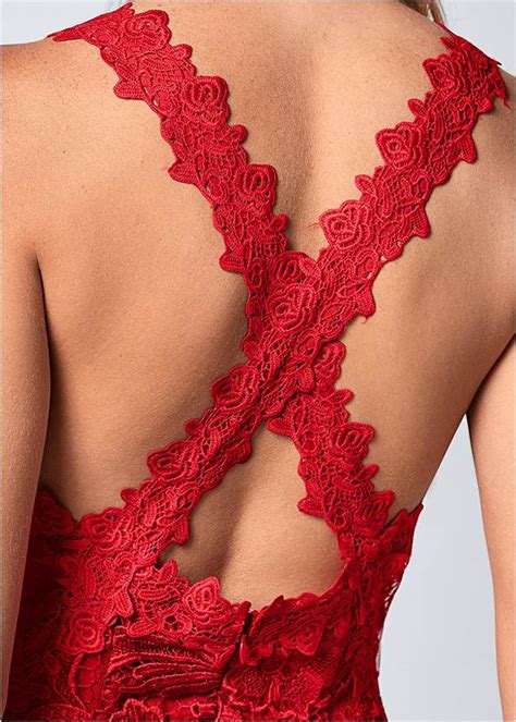 red lace bodycon dress venus